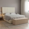Recamier Calcadeira Bau 160 cm Dalia Suede Bege Artte