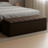 Recamier Calcadeira Bau 160 cm Dalia Suede Marrom Artte