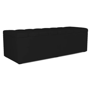 Recamier Calcadeira Bau 160 cm Dalia Suede Preto Artte