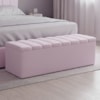 Recamier Calcadeira Bau 160 cm Dalia Suede Rose Artte