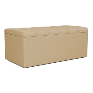 Recamier Calcadeira Bau 90 cm Dalia Linho Bege Escuro Artte