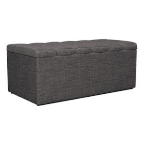 Recamier Calcadeira Bau 90 cm Dalia Linho Cinza Escuro Artte