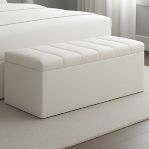 Recamier Calcadeira Bau 90 cm Dalia Linho Cru Artte