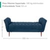 Recamier Capitone Pes Madeira 160 cm Grecia Suede Azul Marinho MPassos