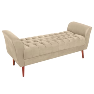 Recamier Capitone Pes Madeira 160 cm Grecia Suede Bege MPassos