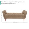 Recamier Capitone Pes Madeira 160 cm Grecia Suede Capuccino MPassos