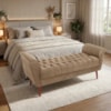 Recamier Capitone Pes Madeira 160 cm Grecia Suede Capuccino MPassos