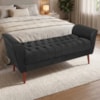 Recamier Capitone Pes Madeira 160 cm Grecia Suede Preto MPassos
