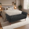 Recamier Capitone Pes Madeira 160 cm Grecia Suede Preto MPassos