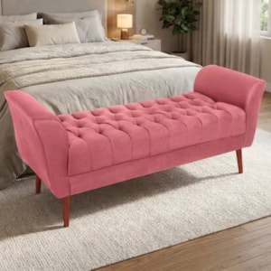 Recamier Capitone Pes Madeira 160 cm Grecia Suede Rose MPassos