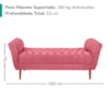 Recamier Capitone Pes Madeira 160 cm Grecia Suede Rose MPassos