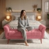 Recamier Capitone Pes Madeira 160 cm Grecia Suede Rose MPassos