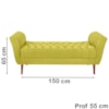 Recamier Grecia 150cm Suede Amarelo MPassos