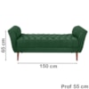 Recamier Grecia 150cm Suede Verde MPassos