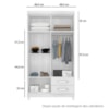 Roupeiro 4P 2G Moden 3565 100 cm Branco Flex INCP