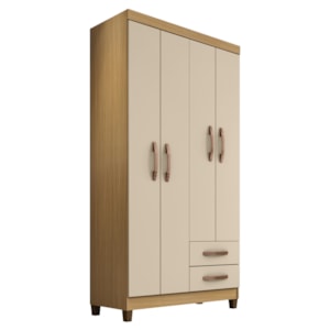 Roupeiro 4P 2G Moden 3565 100 cm Carvalho Am Off White INCP
