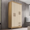Roupeiro 4P 2G Moden 3565 100 cm Carvalho Am Off White INCP
