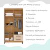 Roupeiro 4P 2G Moden 3565 100 cm Carvalho Am Off White INCP