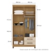 Roupeiro 4P 2G Moden 3565 100 cm Carvalho Am Off White INCP