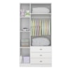 Roupeiro Infantil 3 Portas 3 Gavetas 184X89 cm BB322 Branco Dtall