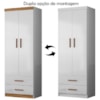 Roupeiro Infantil Flex 2 Portas 2 Gavetas 9100 Branco Nature PLLA