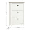 Sapateira 3 Gavetas Madeira Maciça 80 cm 9175 Branco Freijo Milani Store