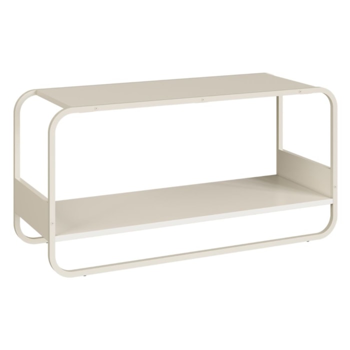 Sapateira Banco Luna 90 cm Pes Metalicos Off White Artesano