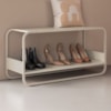 Sapateira Banco Luna 90 cm Pes Metalicos Off White Artesano