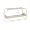 Sapateira Banco Luna 90 cm Pes Metalicos Off White Artesano