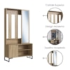 Sapateira Cabideiro Com Espelho 1 Porta 100 cm P1067 Oak Preto PP Milani Store