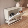 Sapateira Luna 93 cm Pes Metalicos Off White Artesano