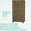 Sapateira Multiuso 2 Portas E Rodizios NR8 Amendoa Wood MPRI