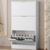 Sapateira Multiuso 3 Gavetas Basculantes 120x65 cm Aurora Branco RUDK