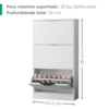 Sapateira Multiuso 3 Gavetas Basculantes 120x65 cm Aurora Branco RUDK