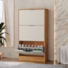 Sapateira Multiuso 3 Gavetas Basculantes 120x65 cm Aurora Cedro Areia RUDK
