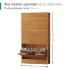 Sapateira Multiuso 3 Gavetas Basculantes 120x65 cm Aurora Cedro RUDK