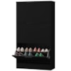 Sapateira Multiuso 3 Gavetas Basculantes 120x65 cm Aurora Preto RUDK