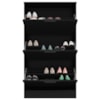 Sapateira Multiuso 3 Gavetas Basculantes 120x65 cm Aurora Preto RUDK