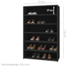 Sapateira Multiuso 72 cm 5 Prateleiras Lais Preto REAJL Moveis