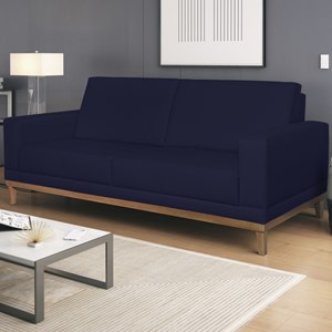 Sofa 2 Lugares 145 cm Crons Linho Azul Vazzano