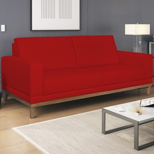 Sofa 2 Lugares 160 cm Crons Suede Vermelho Vazzano
