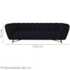 Sofa 2 Lugares 178 cm Alure SL 944 Moll