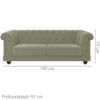 Sofa 2 Lugares 190 cm Ponteio Veludo SL 940 Moll