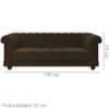 Sofa 2 Lugares 190 cm Ponteio Veludo SL 942 Moll