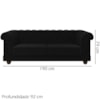 Sofa 2 Lugares 190 cm Ponteio Veludo SL 944 Moll