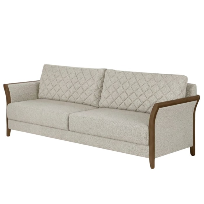 Sofa 2 Lugares Ambar 165 cm Braços Pes Em Madeira Boucle TCE 1010 MOLL