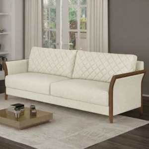 Sofa 2 Lugares Ambar 165 cm Braços Pes Em Madeira Boucle TCE 1010 MOLL