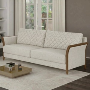 Sofa 2 Lugares Ambar 165 cm Braços Pes Em Madeira Boucle TCE 1010 MOLL