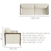 Sofa 2 Lugares Ambar 165 cm Braços Pes Em Madeira Boucle TCE 1010 MOLL