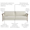 Sofa 2 Lugares Ambar 165 cm Braços Pes Em Madeira Boucle TCE 1010 MOLL